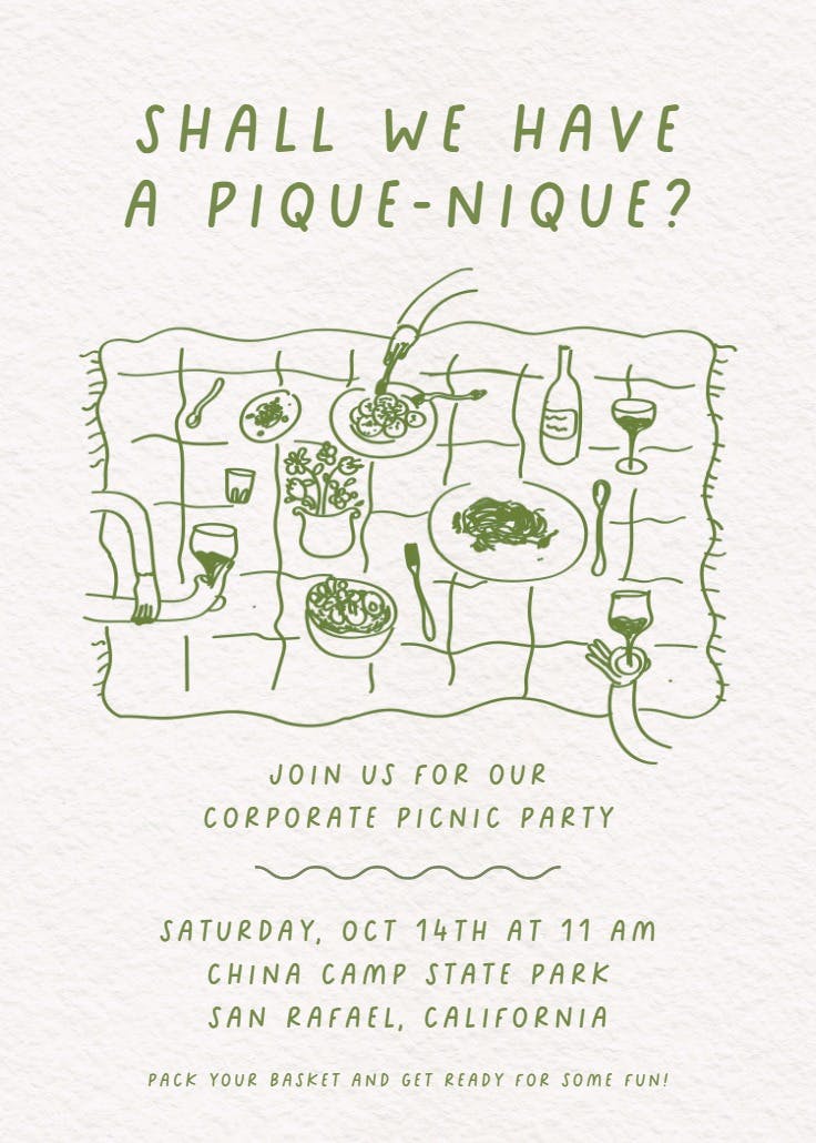 Pique-nique - party invitation
